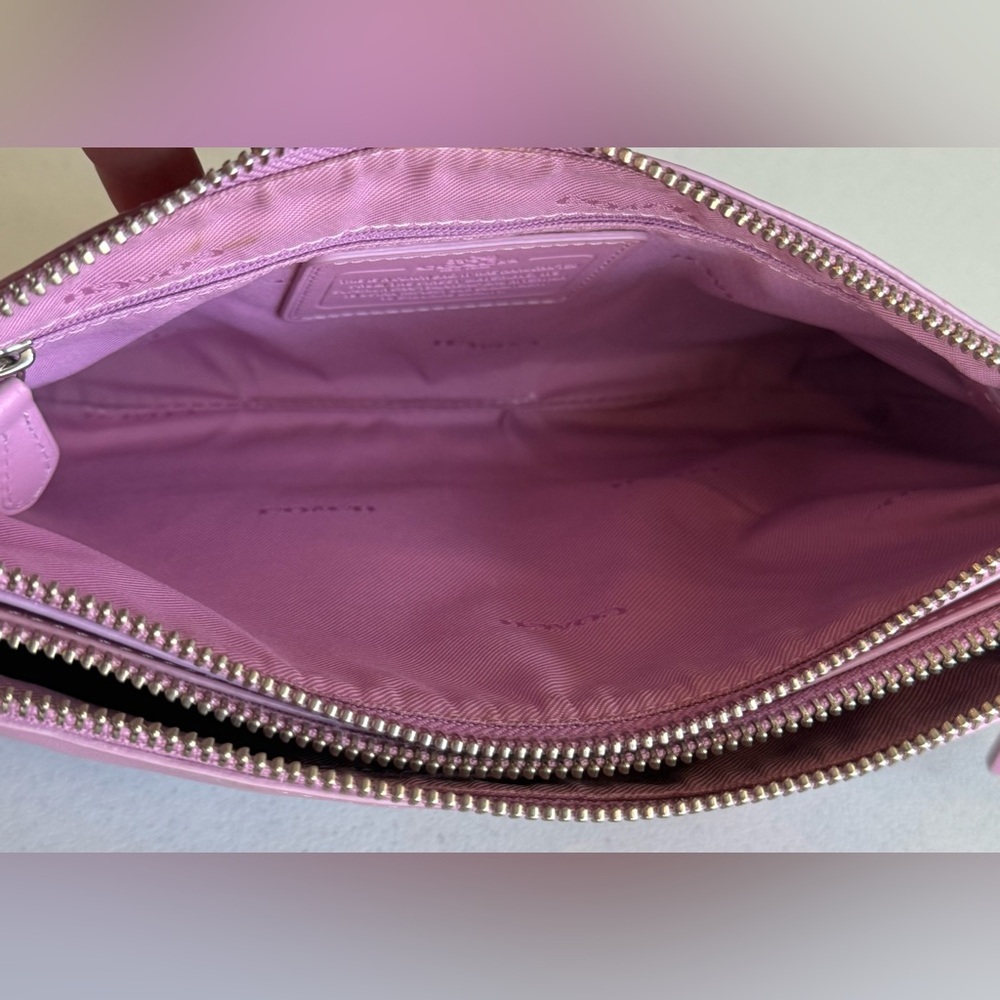 Coach Crosby 36552 Pink Crossbody Calf Leather Double Zipper TurnLock Purse - Picture 11 of 16